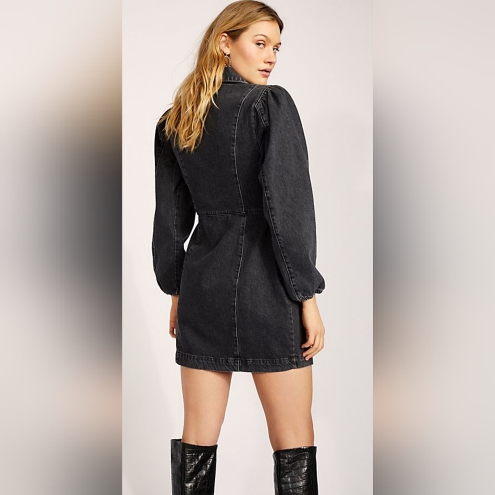 Free People Black Denim Mini Dress - Picture 5 of 11